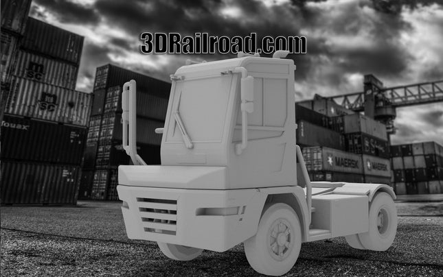 Container YT Tractor - Container - Custom Sculptures 3D Printed in Clear Resin