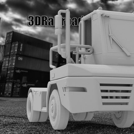 Container YT Tractor - Container - Custom Sculptures 3D Printed in Clear Resin