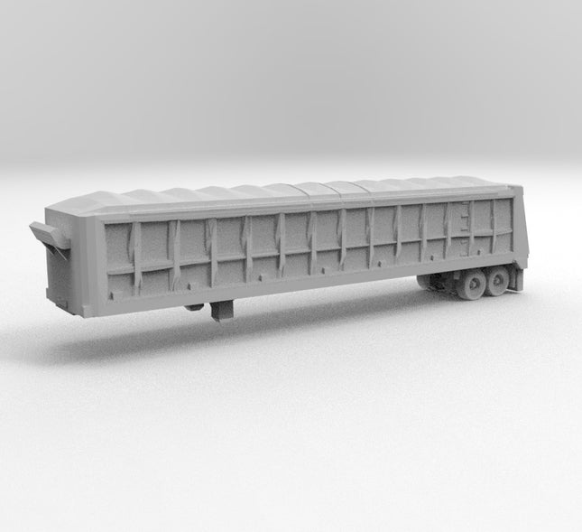 End Dumper - Semi Trailer - Custom Sculptures 3D Printed in Grey Resin
