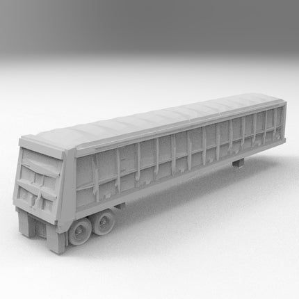End Dumper - Semi Trailer - Custom Sculptures 3D Printed in Grey Resin