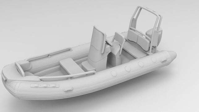 Inflatable Speedboat - Boats - Custom Sculptures 3D Printed in Clear Resin
