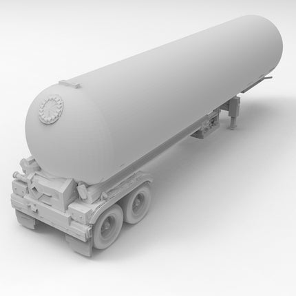 LNG Tanker - Semi Trailer - Custom Sculptures 3D Printed in Grey Resin