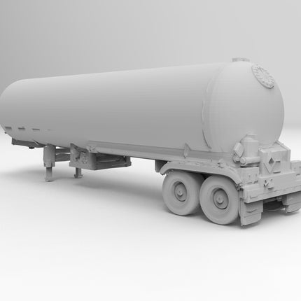 LNG Tanker - Semi Trailer - Custom Sculptures 3D Printed in Grey Resin