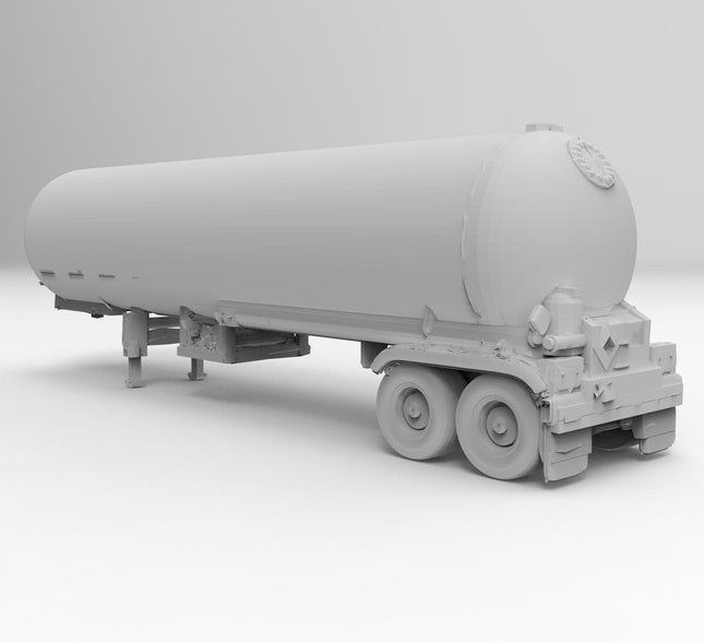 LNG Tanker - Semi Trailer - Custom Sculptures 3D Printed in Grey Resin