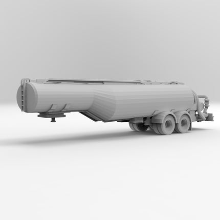Liquid Tranport - Semi Trailer - Custom Sculptures 3D Printed in Grey Resin