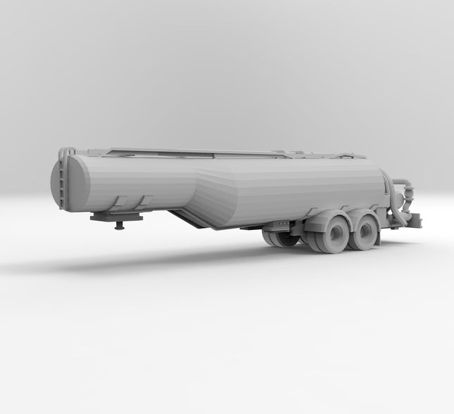 Liquid Tranport - Semi Trailer - Custom Sculptures 3D Printed in Grey Resin