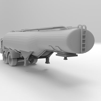 Liquid Tranport - Semi Trailer - Custom Sculptures 3D Printed in Grey Resin