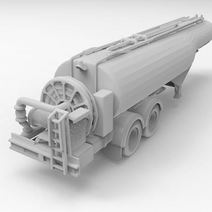 Liquid Tranport - Semi Trailer - Custom Sculptures 3D Printed in Grey Resin
