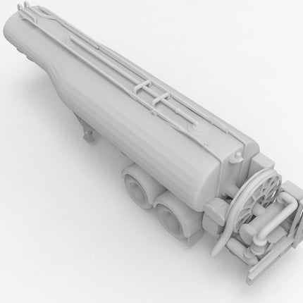 Liquid Tranport - Semi Trailer - Custom Sculptures 3D Printed in Grey Resin