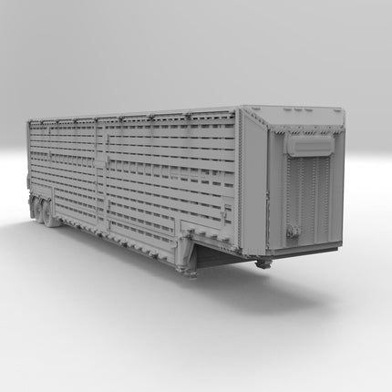 Livestock Transport - Semi Trailer - Custom Sculptures 3D Printed in Grey Resin