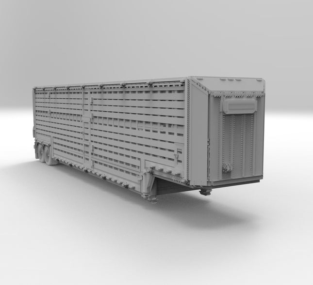 Livestock Transport - Semi Trailer - Custom Sculptures 3D Printed in Grey Resin (Copy)