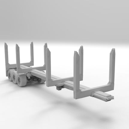 Logging Trailer - Semi Trailer - Custom Sculptures 3D Printed in Grey Resin