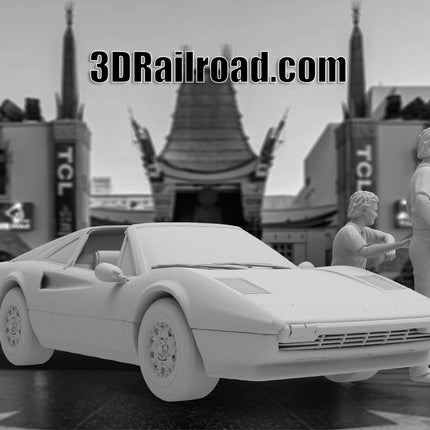 Hawaiian Private Eye, Car and Figures - Custom Sculptures 3D Printed in Clear Resin