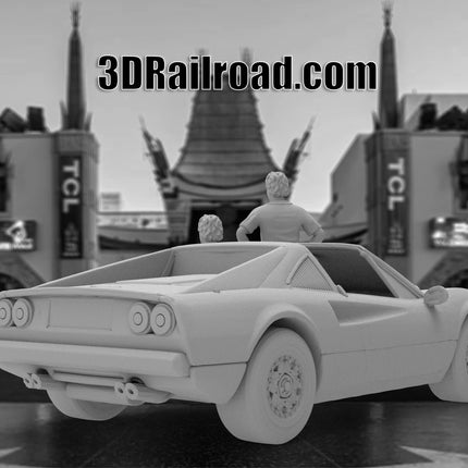 Hawaiian Private Eye, Car and Figures - Custom Sculptures 3D Printed in Clear Resin