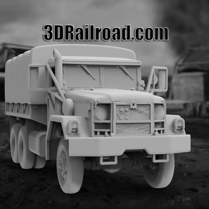 M35 Cargo Truck Covered - Military - Custom Sculptures 3D Printed in Grey Resin