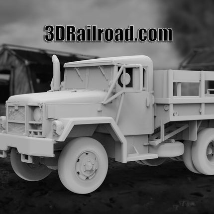 M35 Cargo Truck Open - Military - Custom Sculptures 3D Printed in Grey Resin