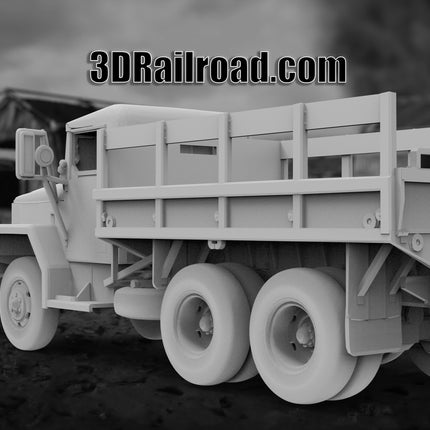 M35 Cargo Truck Open - Military - Custom Sculptures 3D Printed in Grey Resin