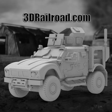Oshkosh MATV - Military - Custom Sculptures 3D Printed in Grey Resin