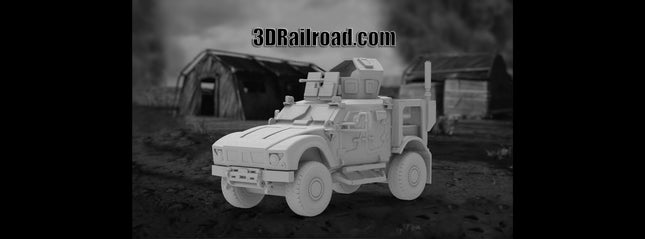 Oshkosh MATV - Military - Custom Sculptures 3D Printed in Grey Resin