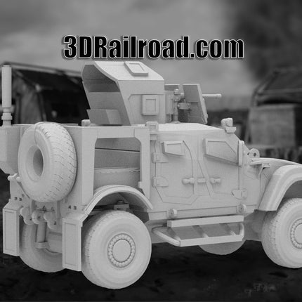 Oshkosh MATV - Military - Custom Sculptures 3D Printed in Grey Resin