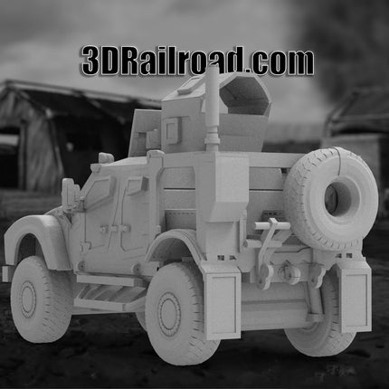Oshkosh MATV - Military - Custom Sculptures 3D Printed in Grey Resin