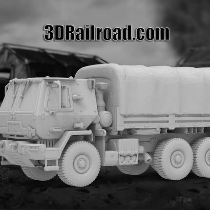 M1083 Cargo Covered - Military - Custom Sculptures 3D Printed in Grey Resin