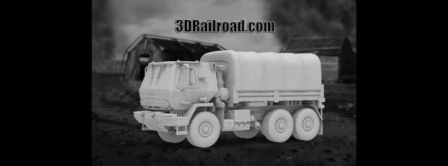 M1083 Cargo Covered - Military - Custom Sculptures 3D Printed in Grey Resin