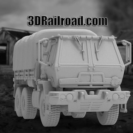 M1083 Cargo Covered - Military - Custom Sculptures 3D Printed in Grey Resin