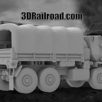 M1083 Cargo Covered - Military - Custom Sculptures 3D Printed in Grey Resin
