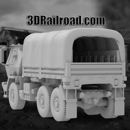 M1083 Cargo Covered - Military - Custom Sculptures 3D Printed in Grey Resin