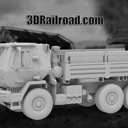 M1083 Cargo Open - Military - Custom Sculptures 3D Printed in Grey Resin