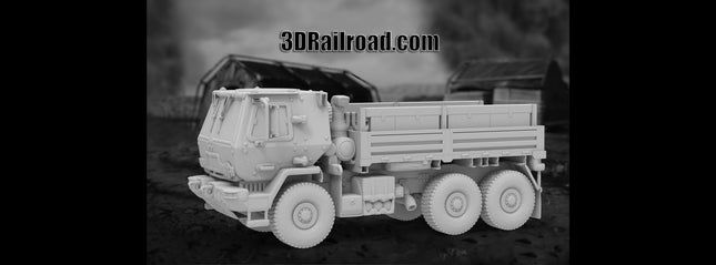 M1083 Cargo Open - Military - Custom Sculptures 3D Printed in Grey Resin