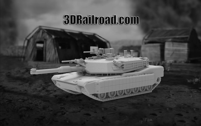 M1A1 Abrams - Military - Custom Sculptures 3D Printed in Grey Resin