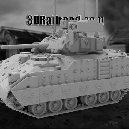 M2 Bradley - Military - Custom Sculptures 3D Printed in Grey Resin