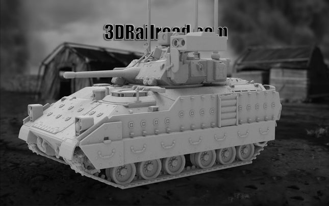 M2 Bradley - Military - Custom Sculptures 3D Printed in Grey Resin