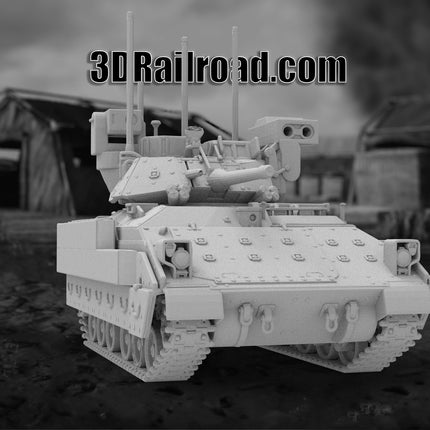 M2 Bradley - Military - Custom Sculptures 3D Printed in Grey Resin
