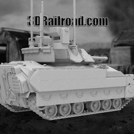 M2 Bradley - Military - Custom Sculptures 3D Printed in Grey Resin