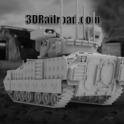 M2 Bradley - Military - Custom Sculptures 3D Printed in Grey Resin