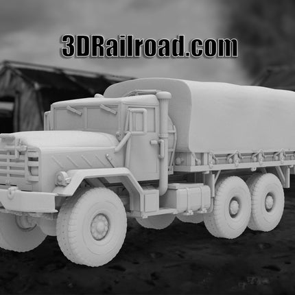 M939 Cargo Top On - Military - Custom Sculptures 3D Printed in Grey Resin