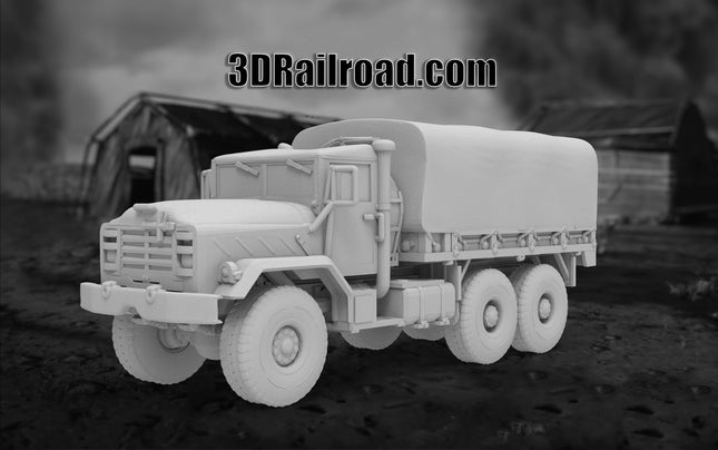 M939 Cargo Top On - Military - Custom Sculptures 3D Printed in Grey Resin