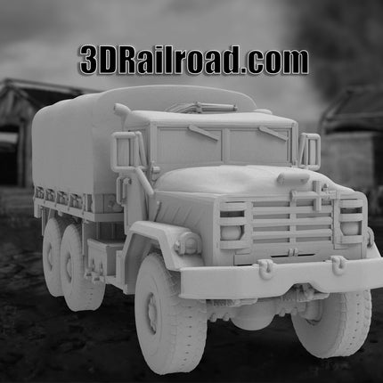 M939 Cargo Top On - Military - Custom Sculptures 3D Printed in Grey Resin