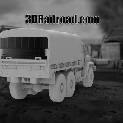 M939 Cargo Top On - Military - Custom Sculptures 3D Printed in Grey Resin