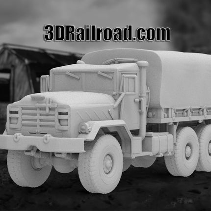 M939 Cargo Closed Top - Military - Custom Sculptures 3D Printed in Grey Resin