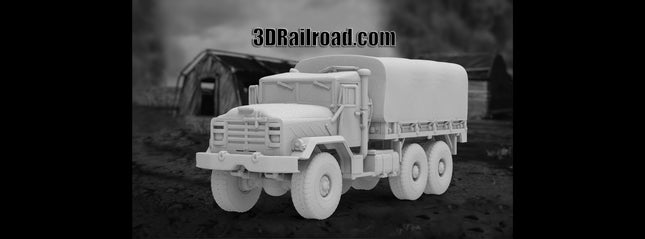 M939 Cargo Closed Top - Military - Custom Sculptures 3D Printed in Grey Resin