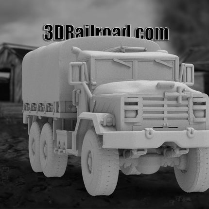 M939 Cargo Closed Top - Military - Custom Sculptures 3D Printed in Grey Resin