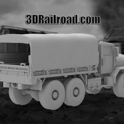 M939 Cargo Closed Top - Military - Custom Sculptures 3D Printed in Grey Resin