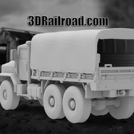 M939 Cargo Closed Top - Military - Custom Sculptures 3D Printed in Grey Resin