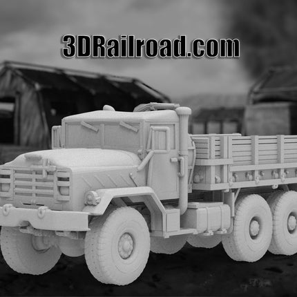 M939 Cargo Open - Military - Custom Sculptures 3D Printed in Grey Resin