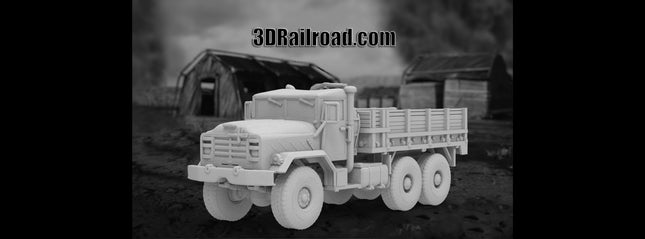 M939 Cargo Open - Military - Custom Sculptures 3D Printed in Grey Resin