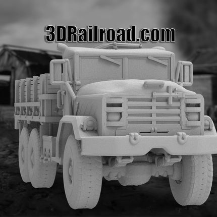 M939 Cargo Open - Military - Custom Sculptures 3D Printed in Grey Resin
